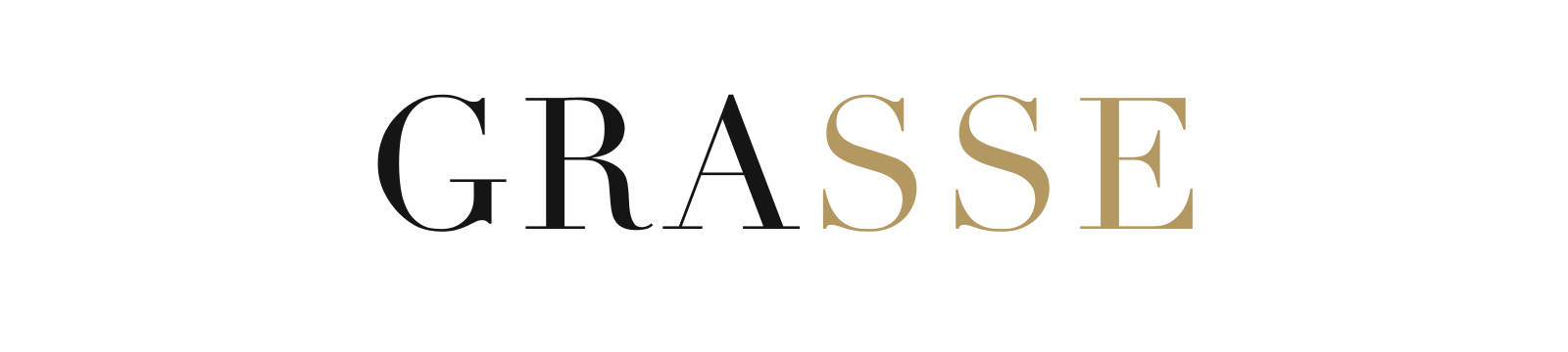 Logo Grasse: GRA en negro y SSE dorado